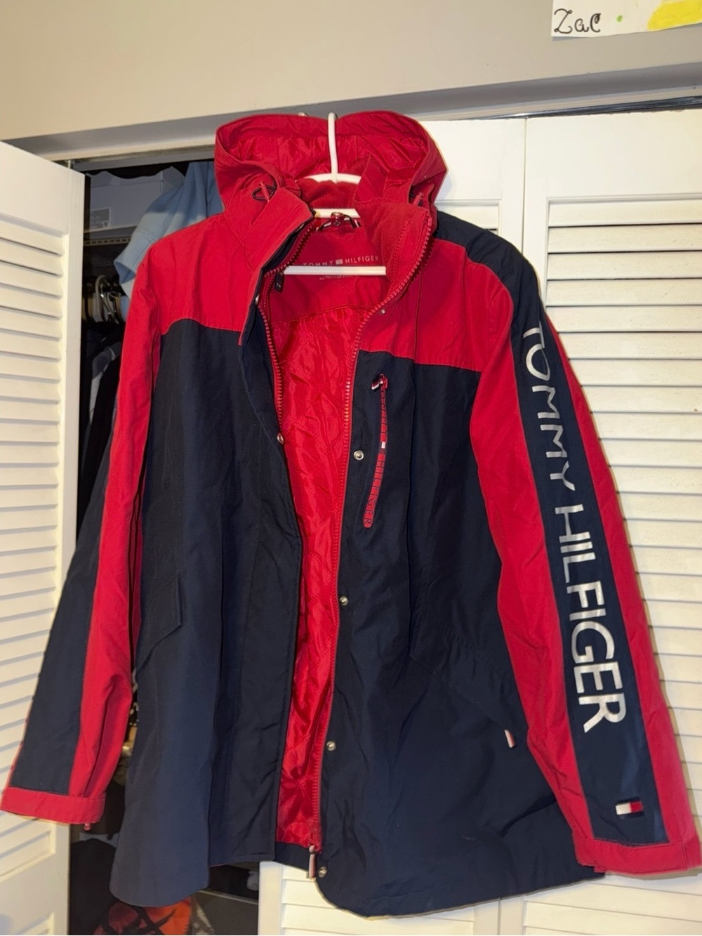 Tommy Hilfiger Red & Navy Hooded Jacket
